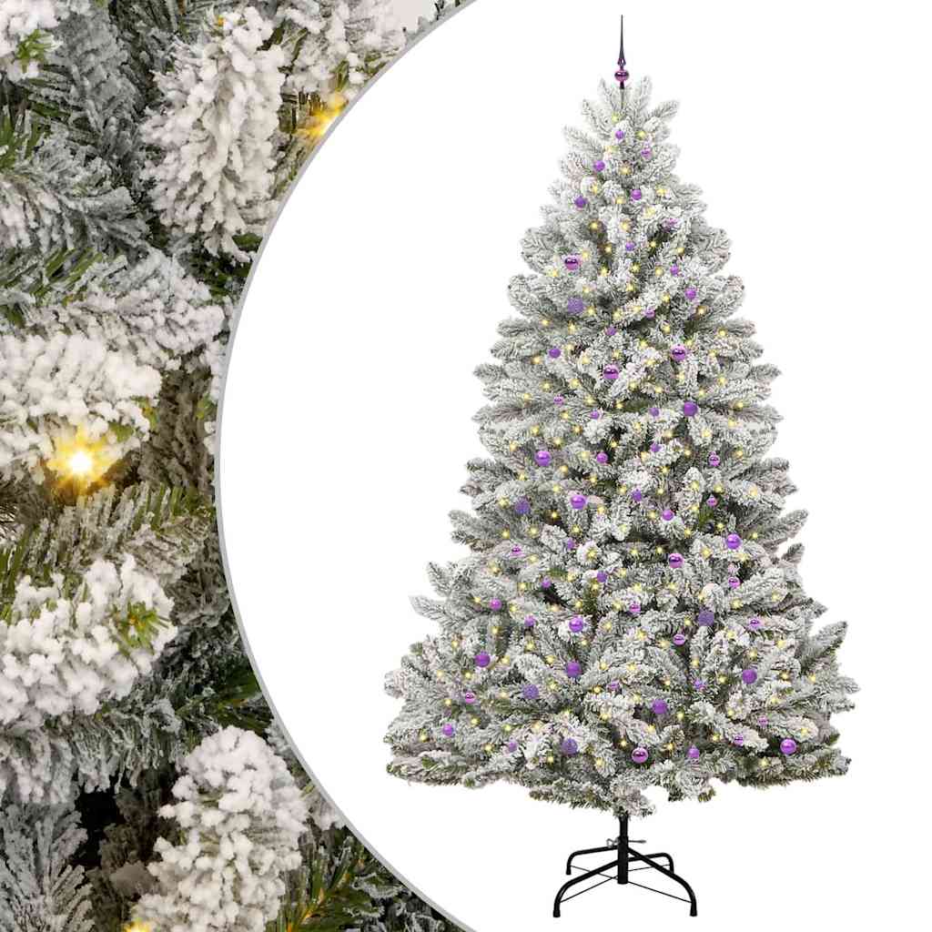 Kunstigt juletræ Grøn og Hvid 300 cm PVC og metal