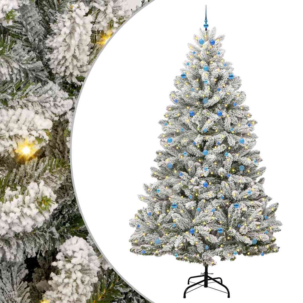 Kunstigt juletræ Grøn og Hvid 300 cm PVC og metal