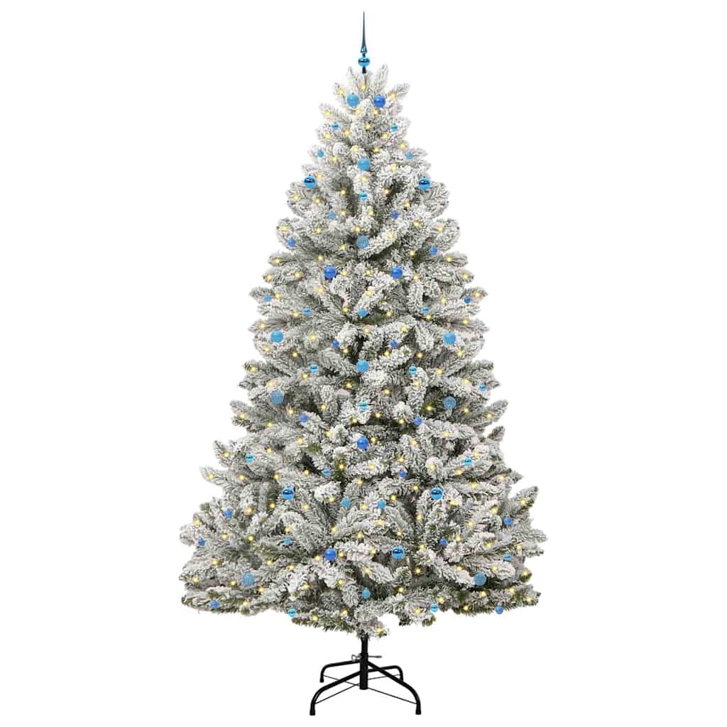 Kunstigt juletræ Grøn og Hvid 300 cm PVC og metal