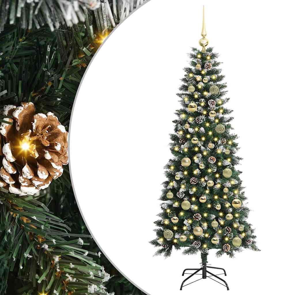 Kunstigt juletræ med stativ Grøn 150 cm PVC og plastik og stål