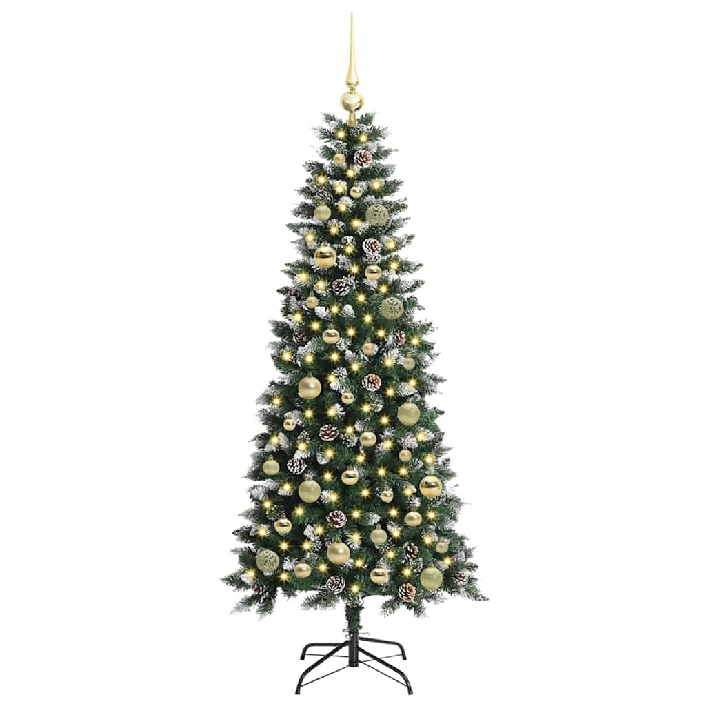 Kunstigt juletræ med stativ Grøn 150 cm PVC og plastik og stål