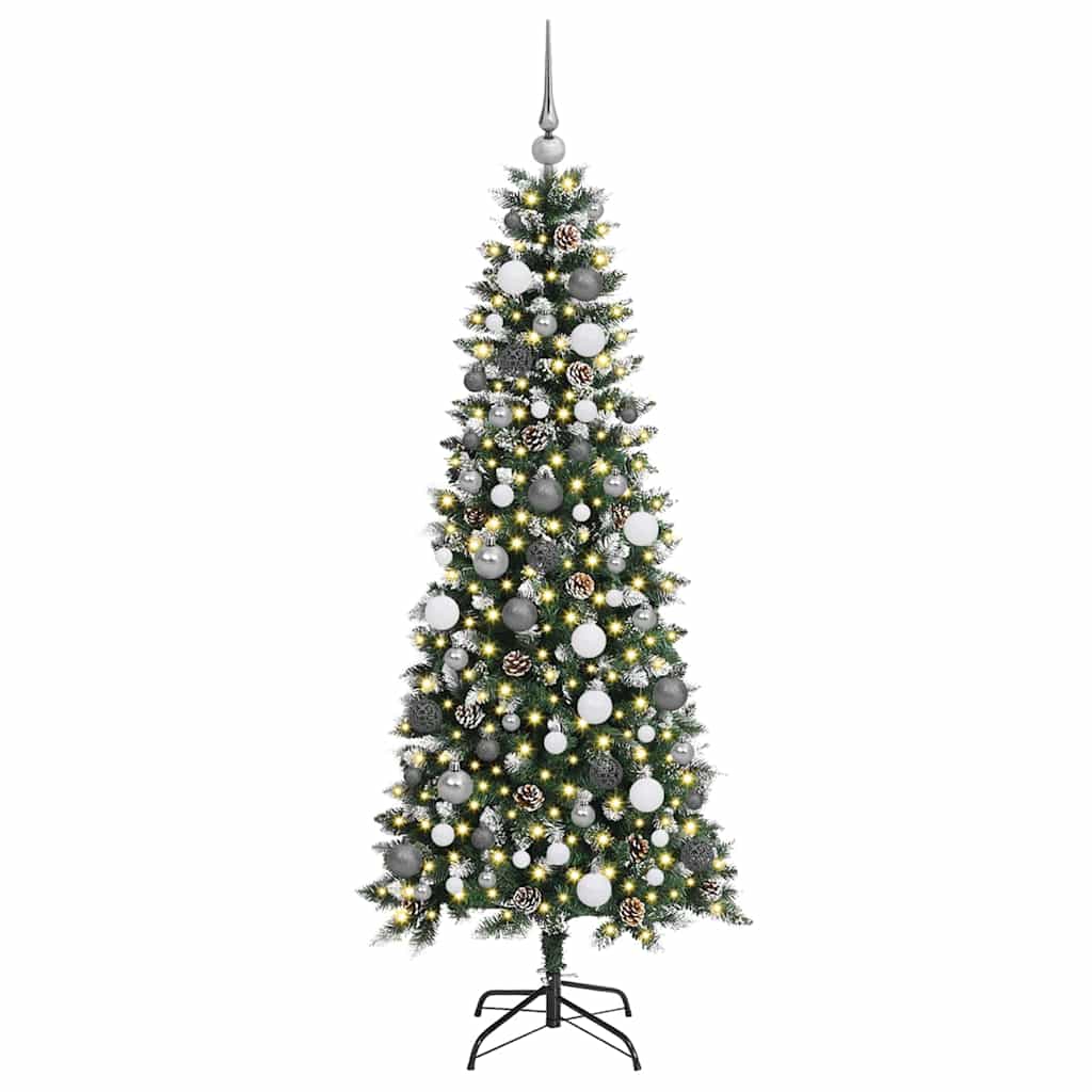 Kunstigt juletræ med stativ Grøn 180 cm PVC og plastik og stål
