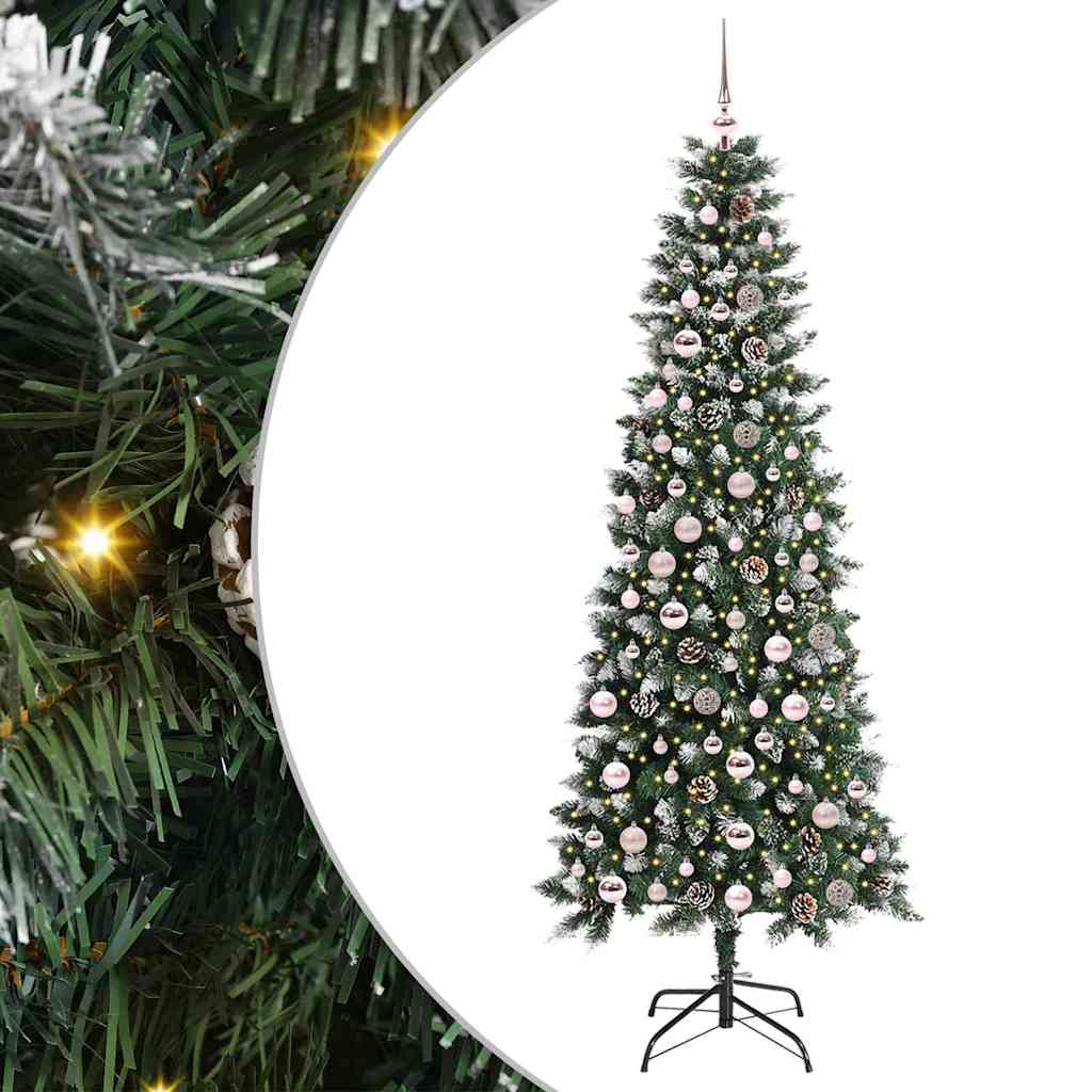 Kunstigt juletræ med stativ Grøn 210 cm PVC og plastik og stål