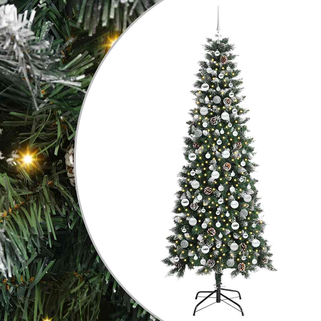 Kunstigt juletræ med stativ Grøn 210 cm PVC og plastik og stål