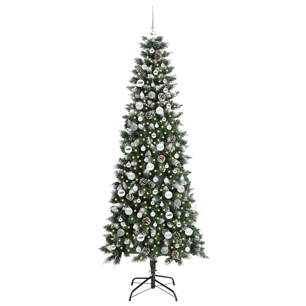 Kunstigt juletræ med stativ Grøn 210 cm PVC og plastik og stål