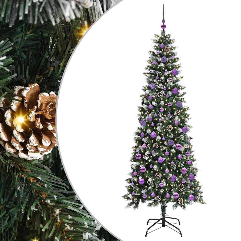 Kunstigt juletræ med stativ Grøn 210 cm PVC og plastik og stål