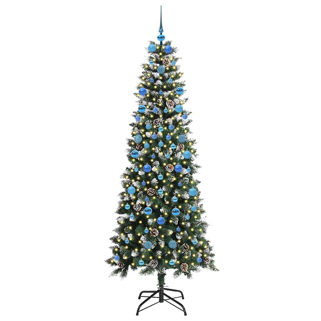 Kunstigt juletræ med stativ Grøn 210 cm PVC og plastik og stål