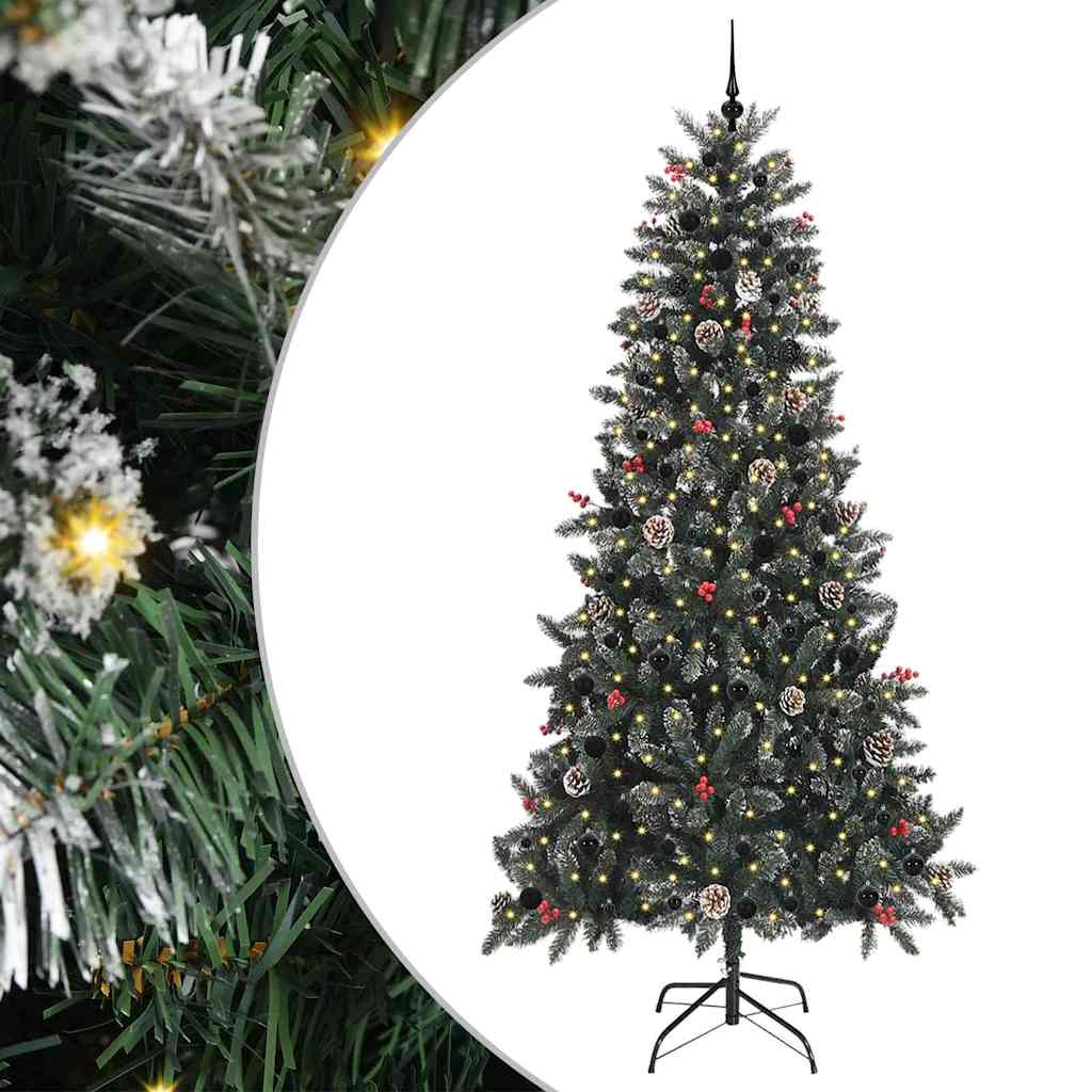 Kunstigt juletræ med stativ Grøn 240 cm PVC og plastik og stål
