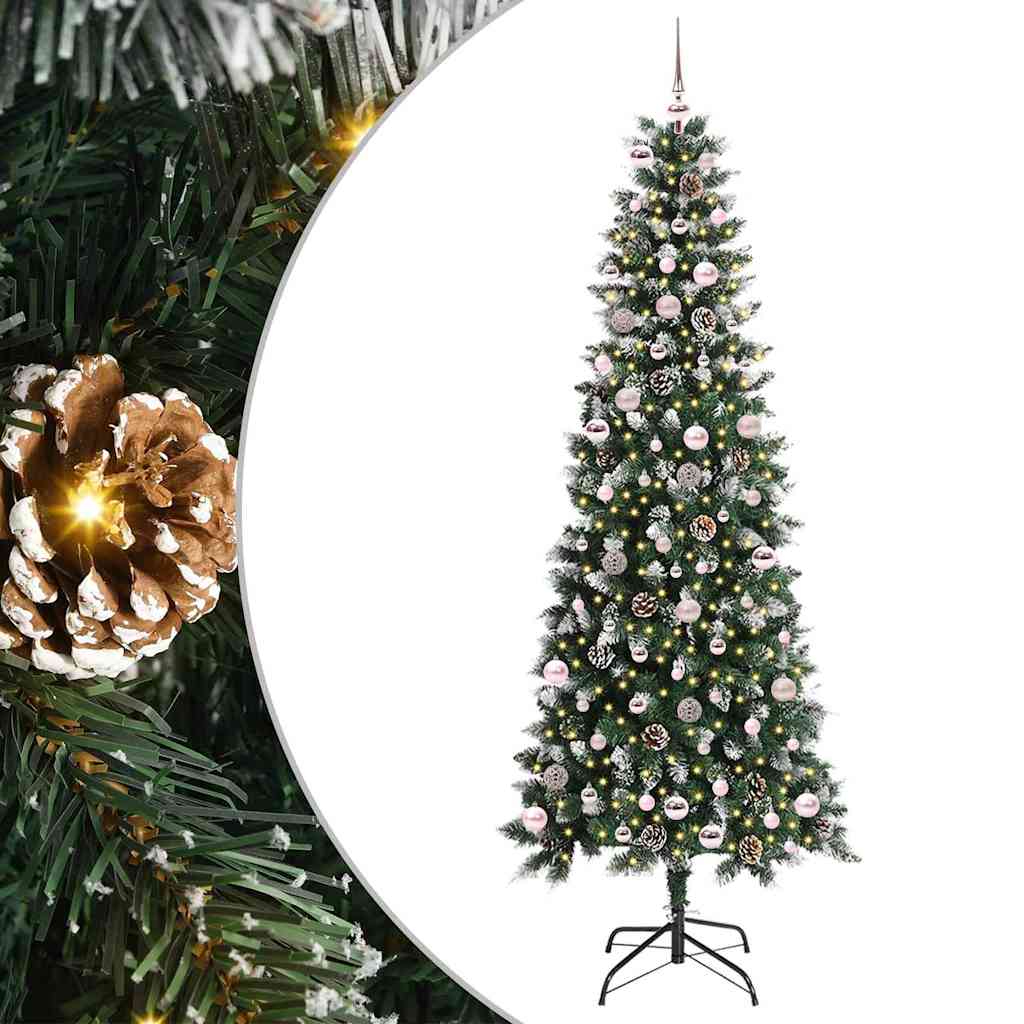 Kunstigt juletræ med stativ Grøn 240 cm PVC og plastik og stål