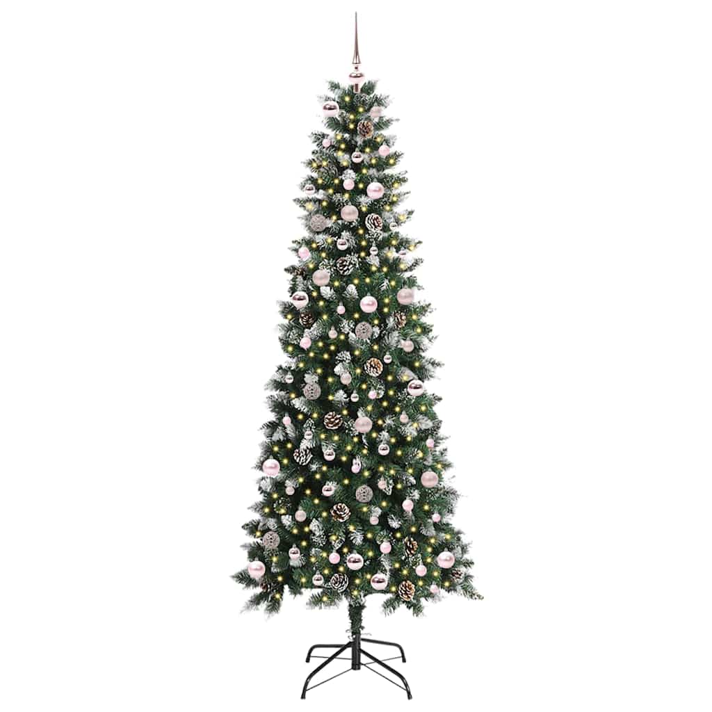 Kunstigt juletræ med stativ Grøn 240 cm PVC og plastik og stål