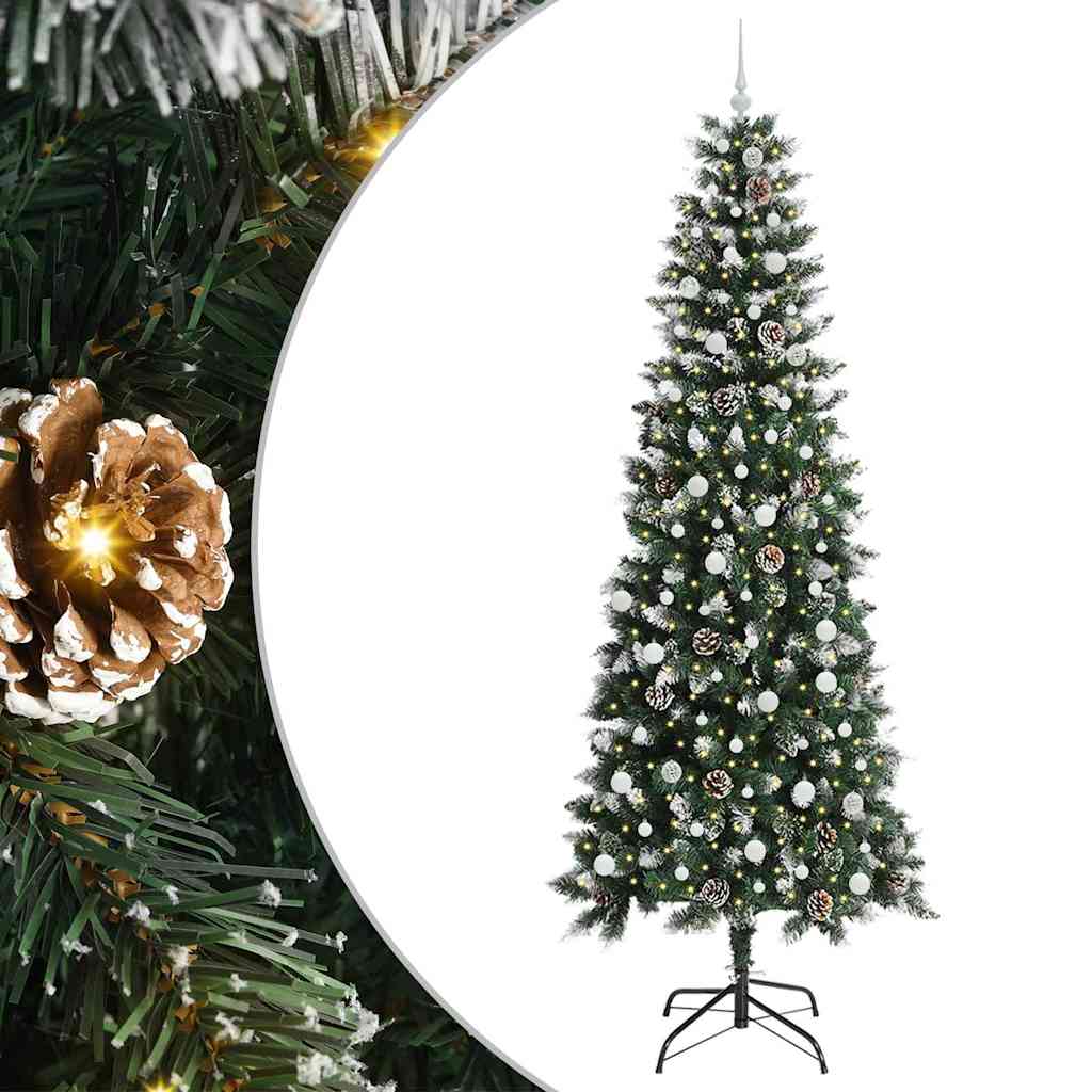 Kunstigt juletræ med stativ Grøn 240 cm PVC og plastik og stål