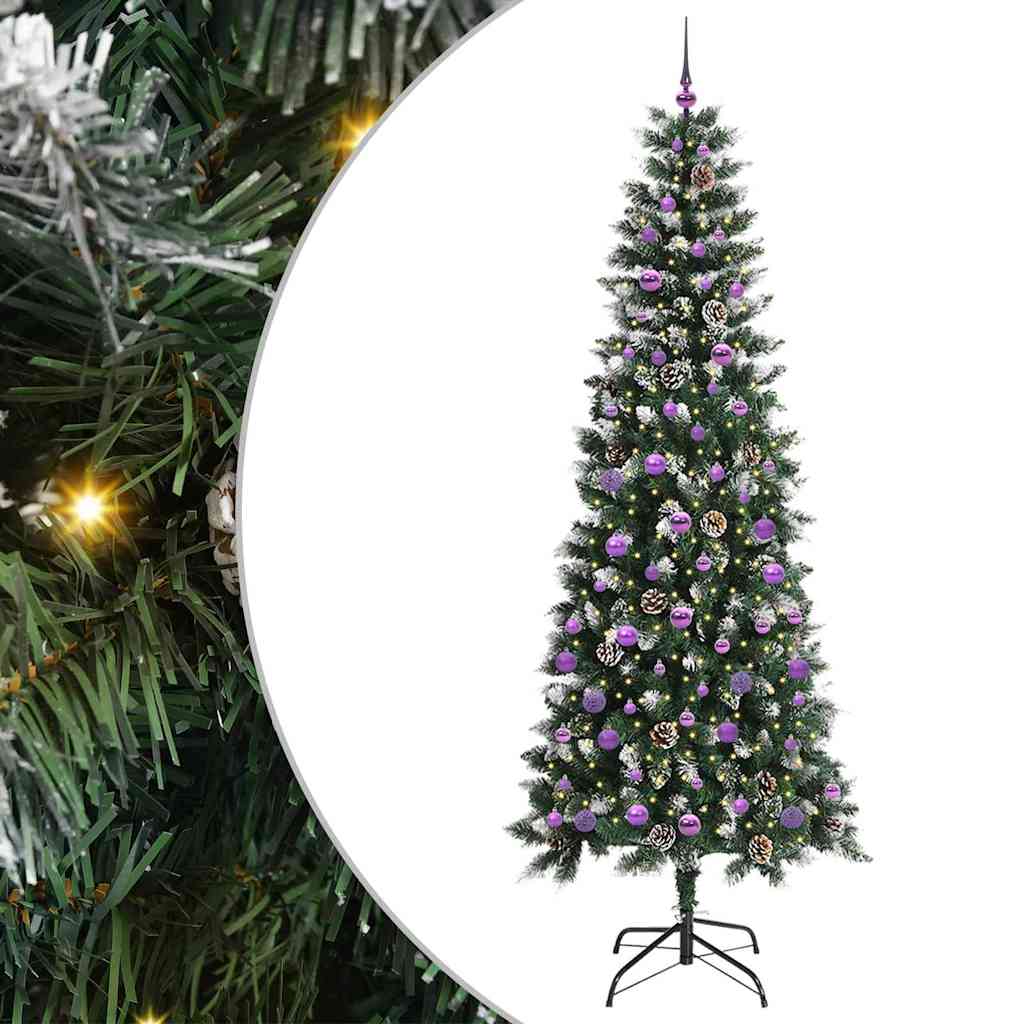 Kunstigt juletræ med stativ Grøn 240 cm PVC og plastik og stål