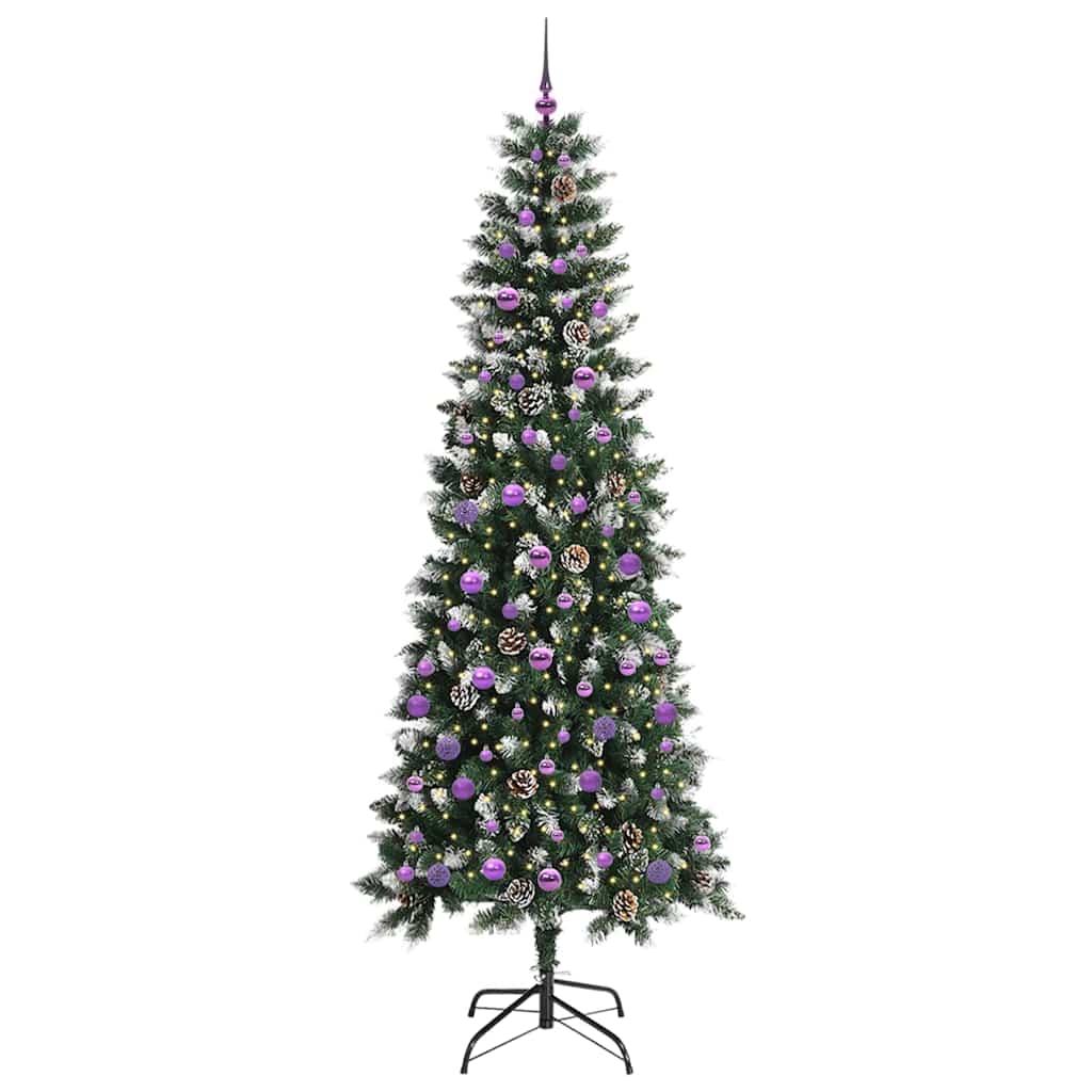 Kunstigt juletræ med stativ Grøn 240 cm PVC og plastik og stål