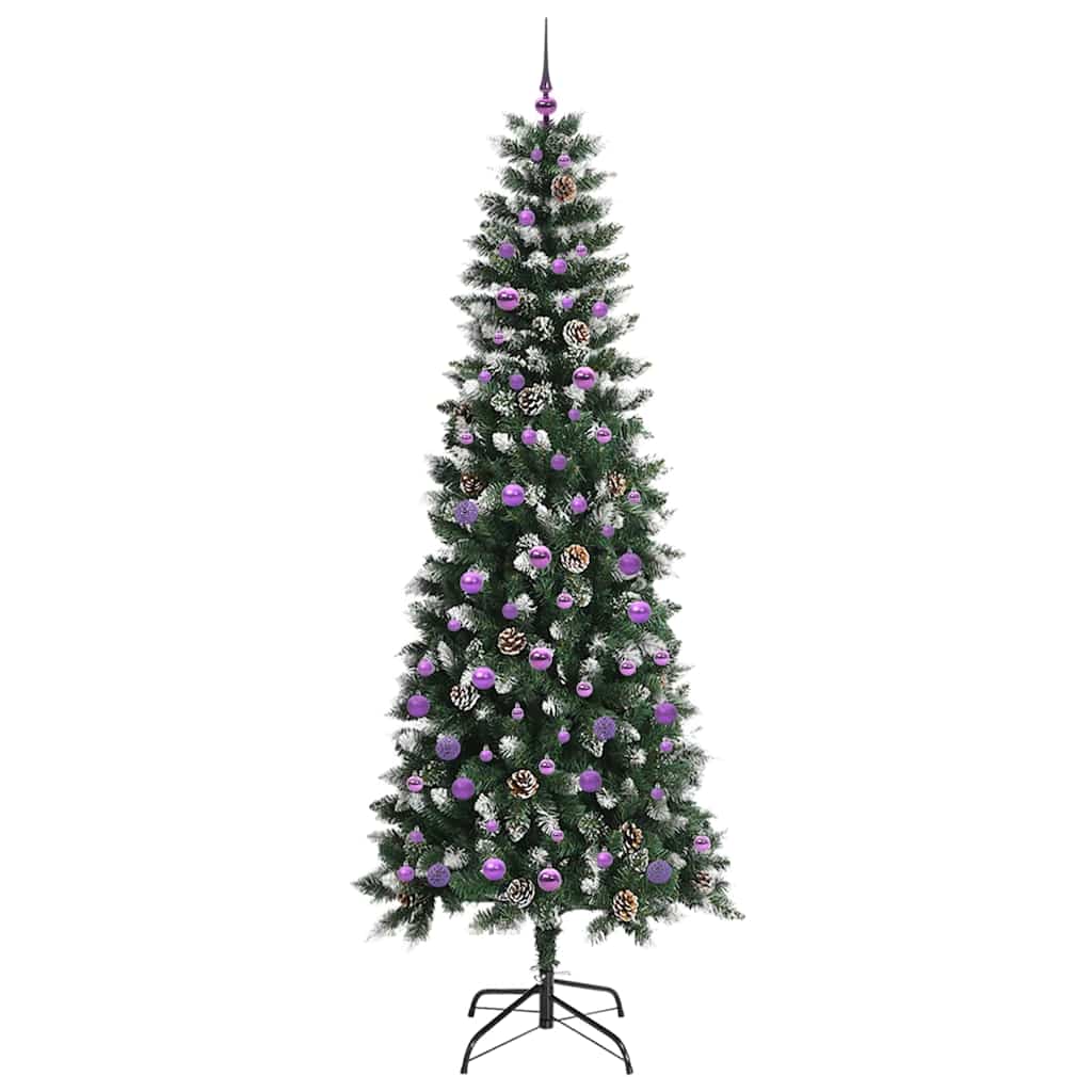 Kunstigt juletræ med stativ Grøn 240 cm PVC og plastik og stål