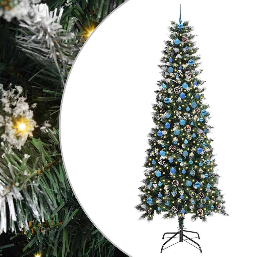 Kunstigt juletræ med stativ Grøn 240 cm PVC og plastik og stål
