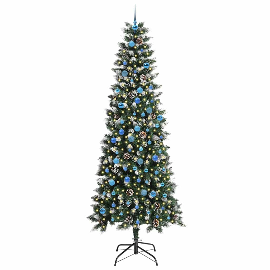 Kunstigt juletræ med stativ Grøn 240 cm PVC og plastik og stål