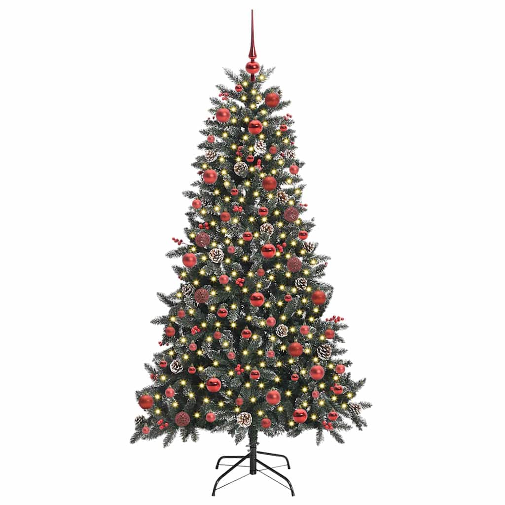 Kunstigt juletræ med stativ Grøn 180 cm PVC og plastik og stål
