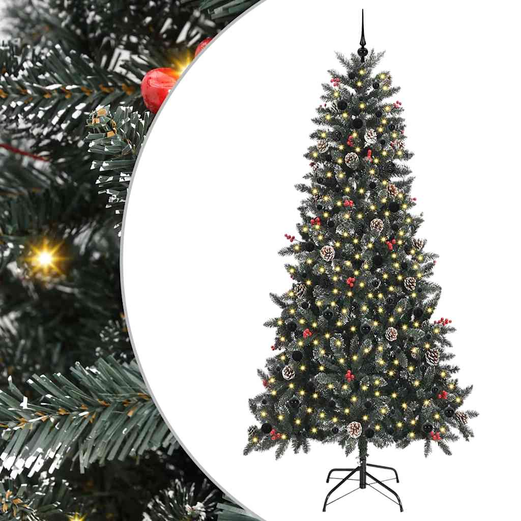 Kunstigt juletræ med stativ Grøn 240 cm PVC og plastik og stål