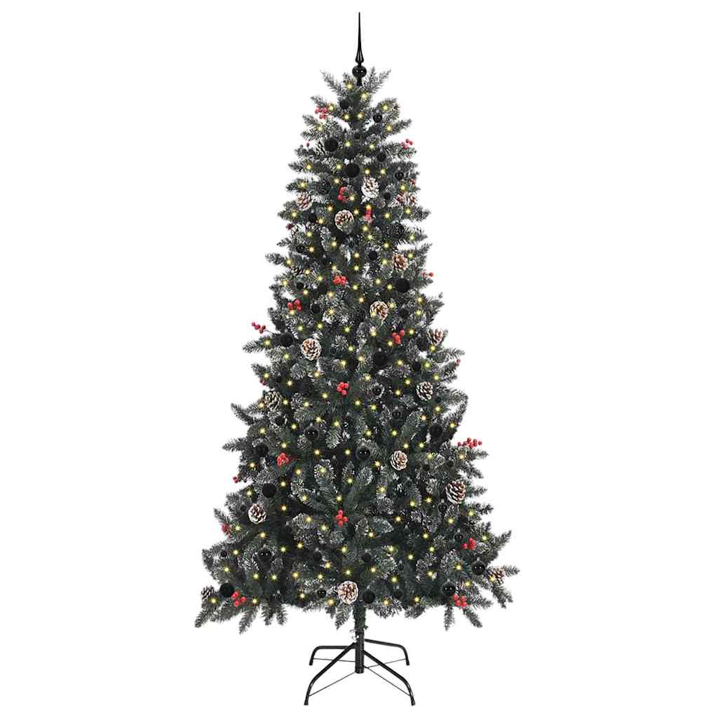 Kunstigt juletræ med stativ Grøn 240 cm PVC og plastik og stål