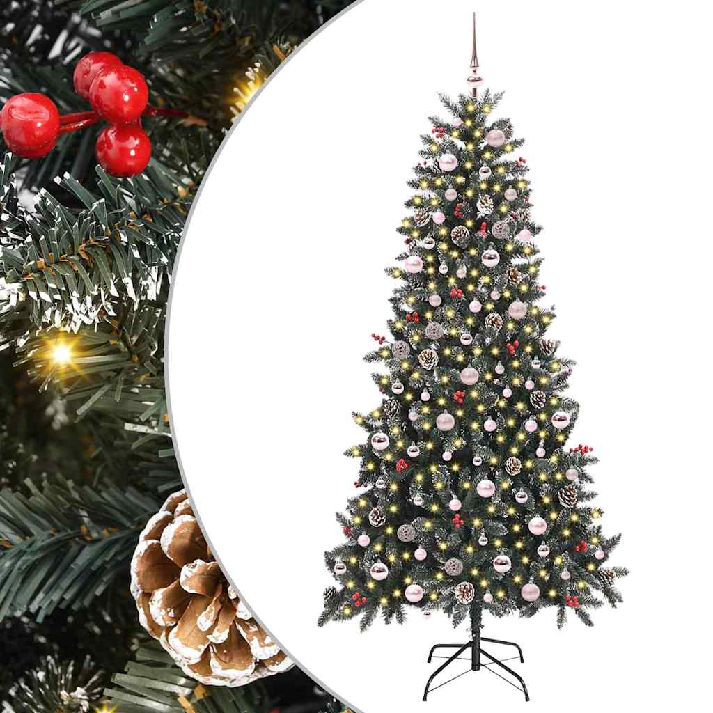 Kunstigt juletræ med stativ Grøn 240 cm PVC og plastik og stål