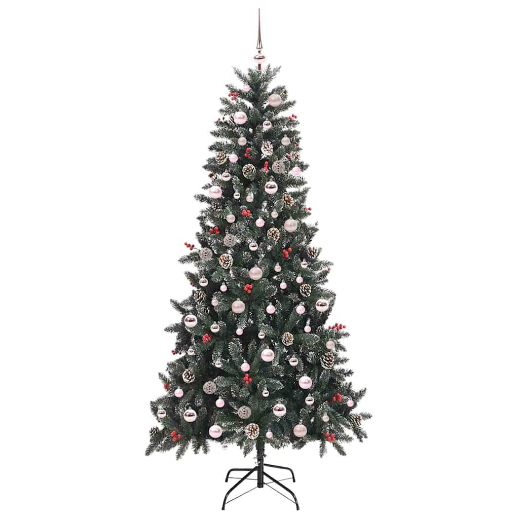 Kunstigt juletræ med stativ Grøn 240 cm PVC og plastik og stål