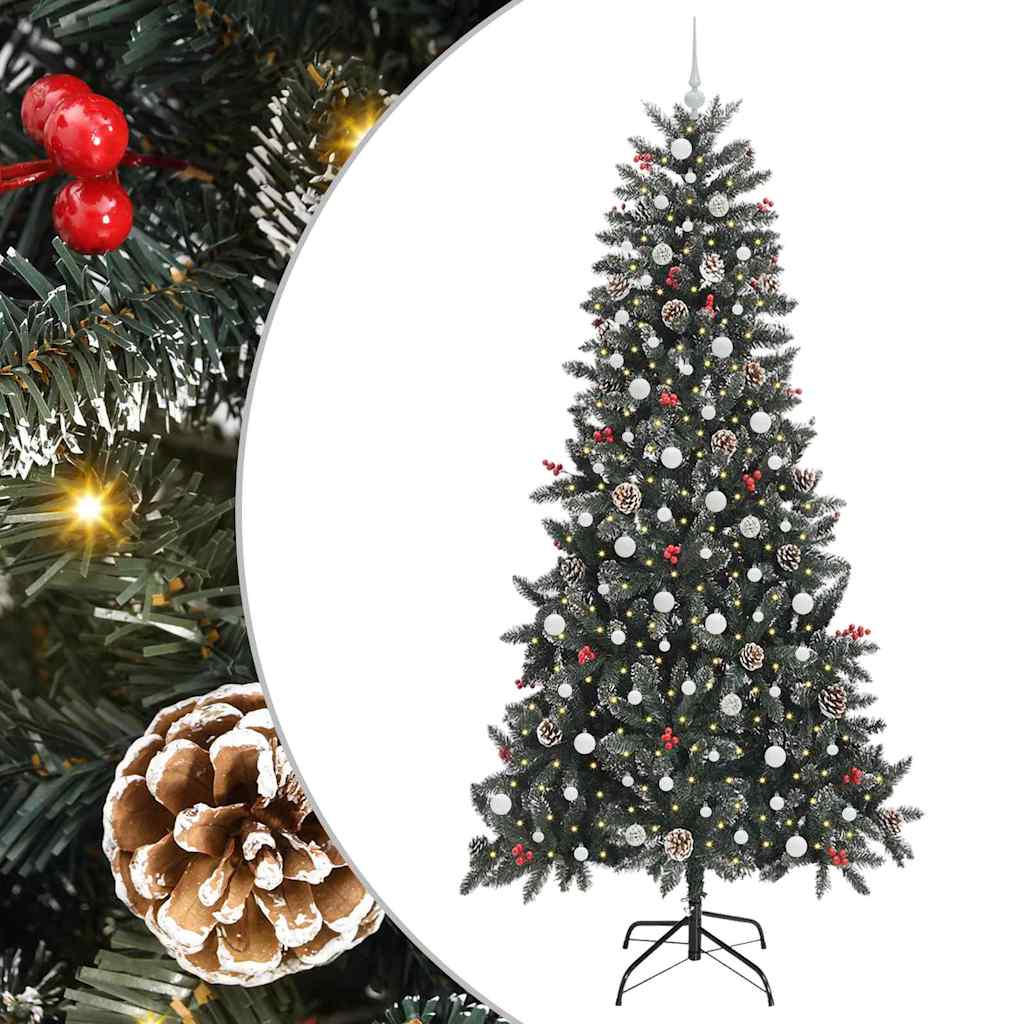 Kunstigt juletræ med stativ Grøn 240 cm PVC og plastik og stål