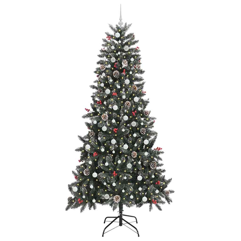 Kunstigt juletræ med stativ Grøn 240 cm PVC og plastik og stål
