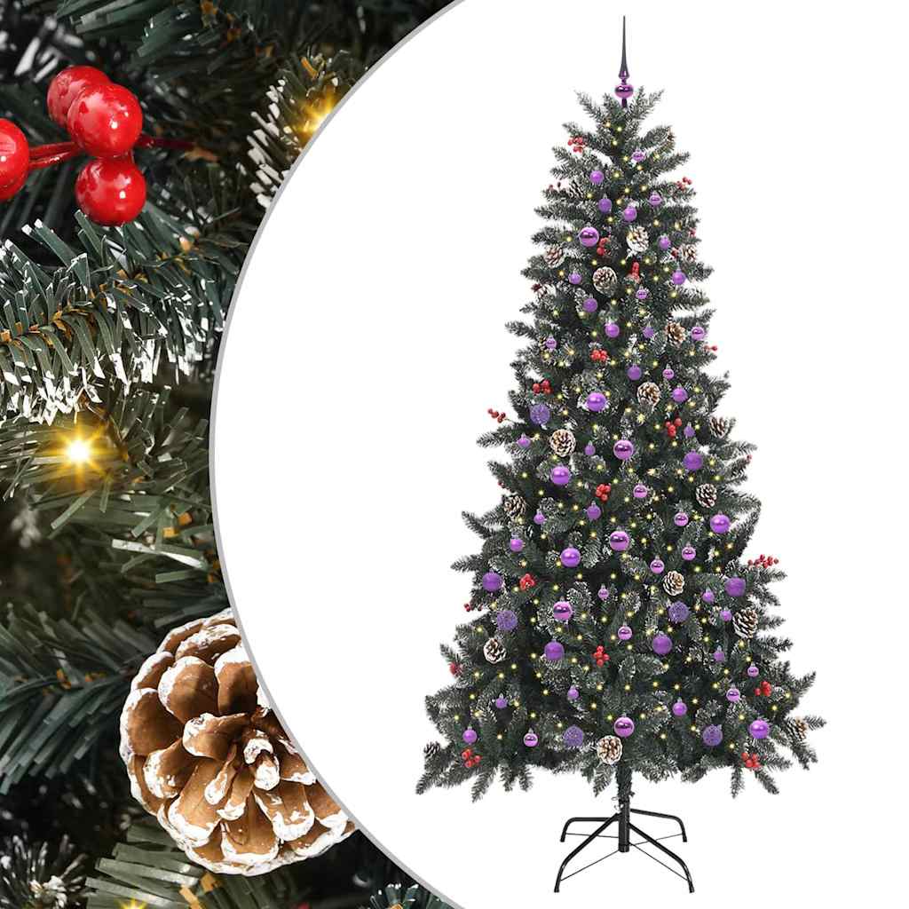 Kunstigt juletræ med stativ Grøn 240 cm PVC og plastik og stål
