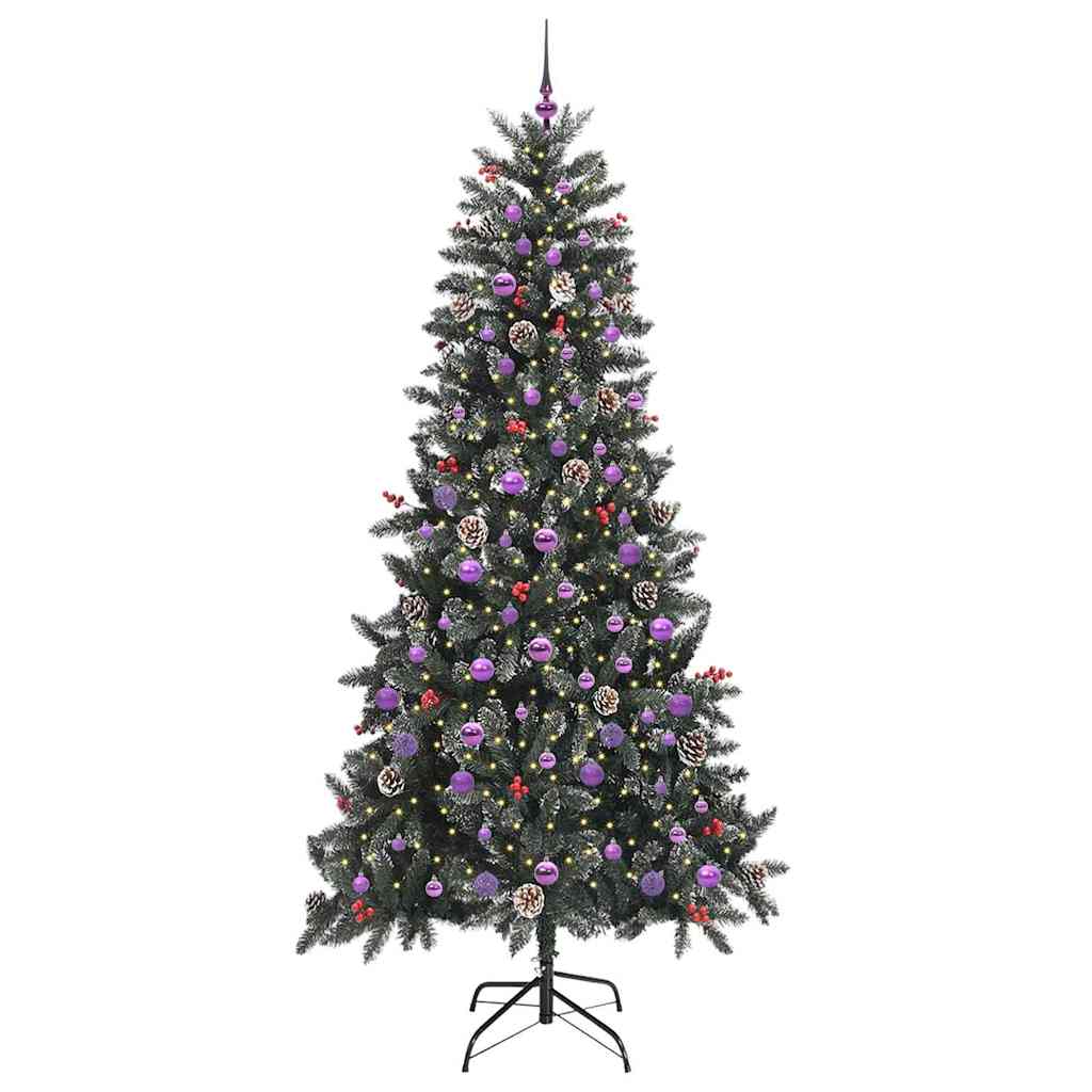 Kunstigt juletræ med stativ Grøn 240 cm PVC og plastik og stål