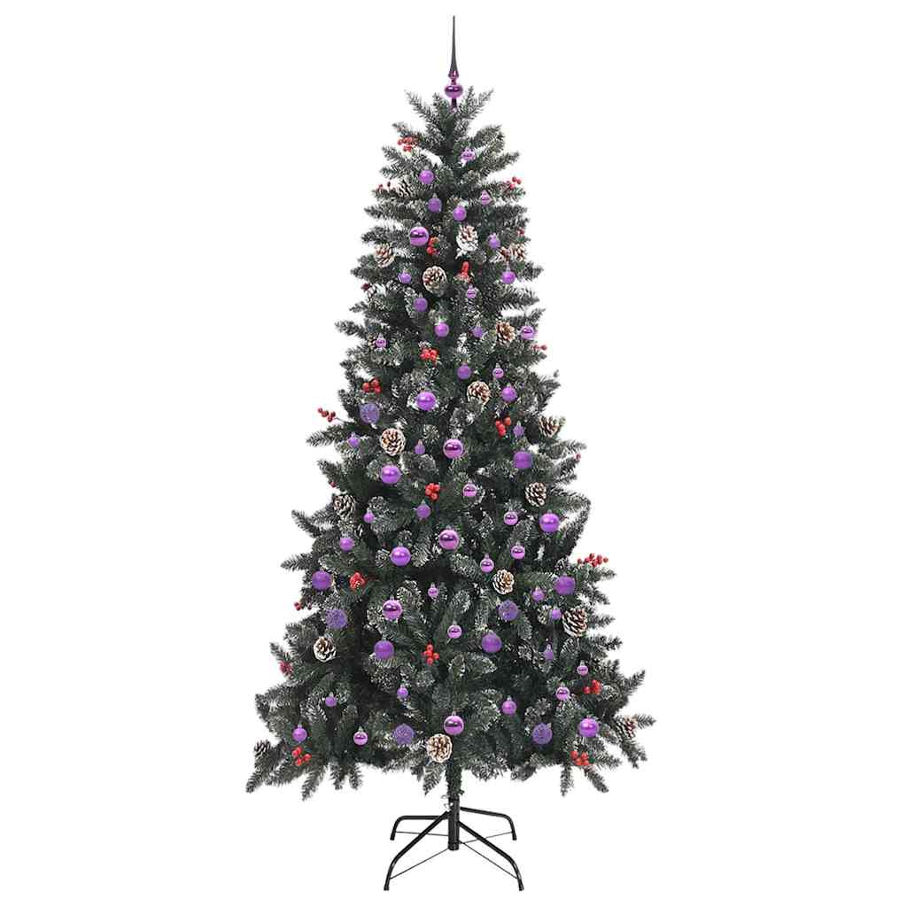 Kunstigt juletræ med stativ Grøn 240 cm PVC og plastik og stål