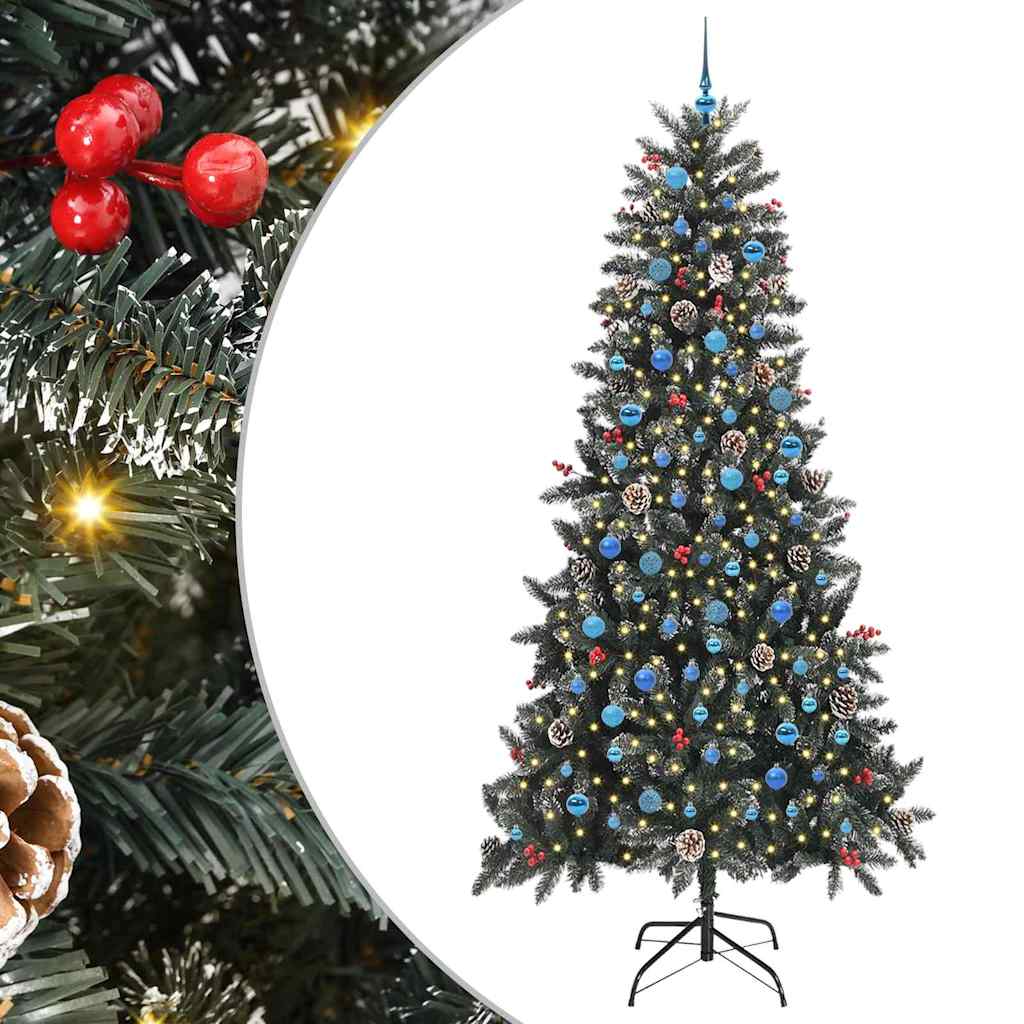 Kunstigt juletræ med stativ Grøn 240 cm PVC og plastik og stål