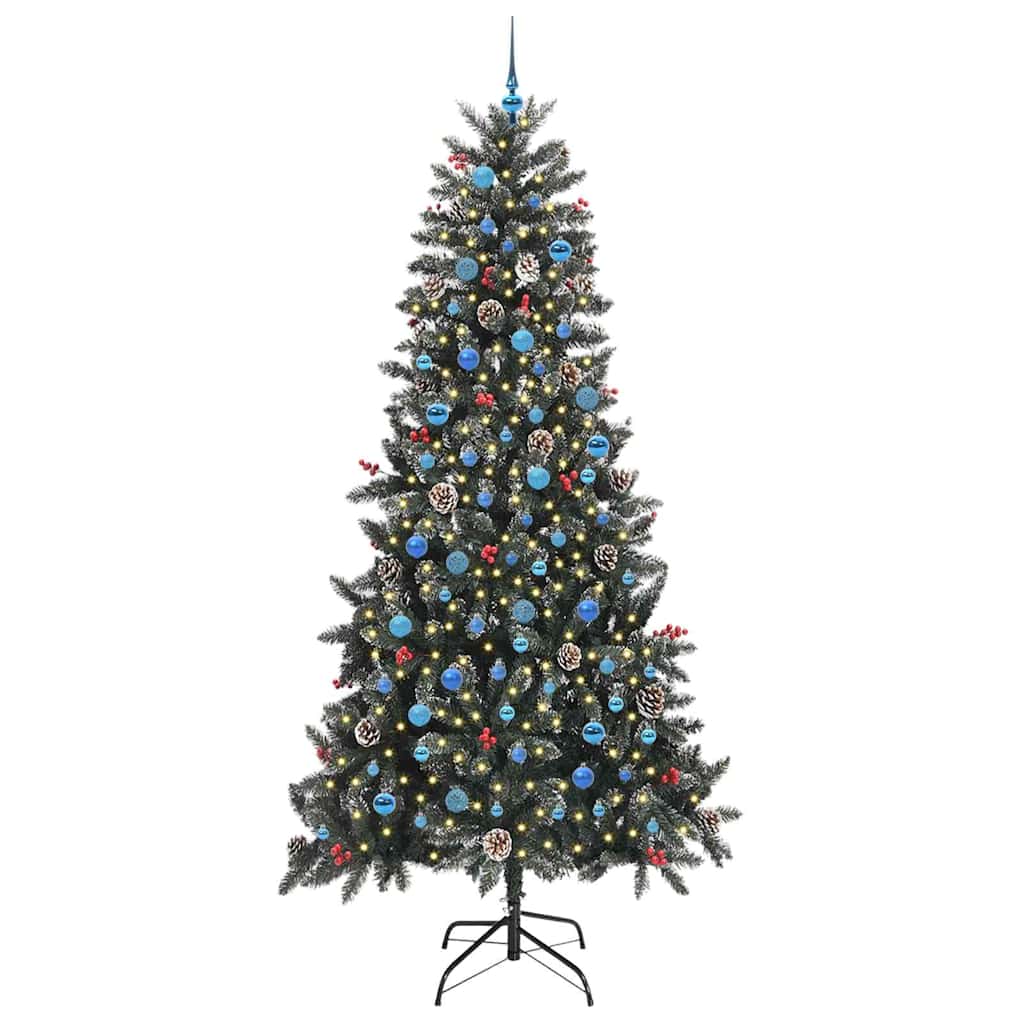 Kunstigt juletræ med stativ Grøn 240 cm PVC og plastik og stål