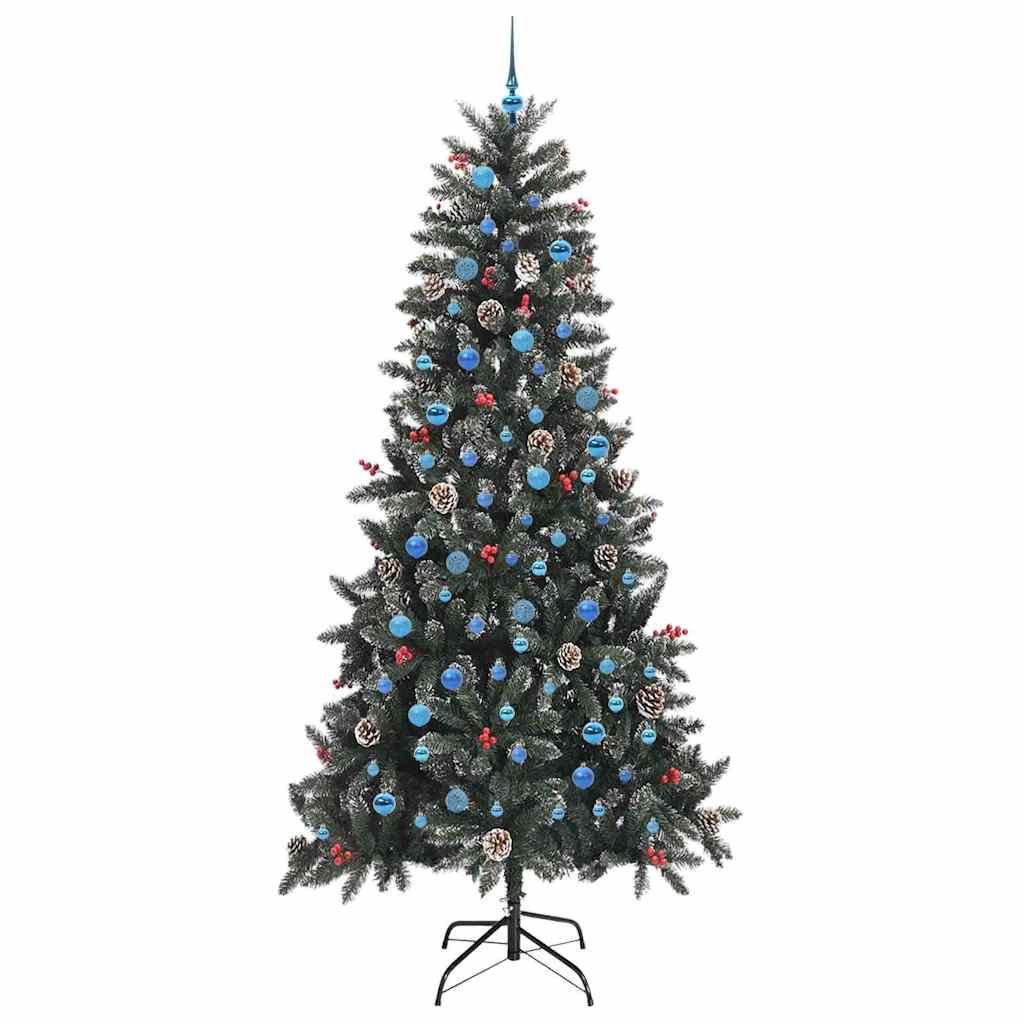 Kunstigt juletræ med stativ Grøn 240 cm PVC og plastik og stål