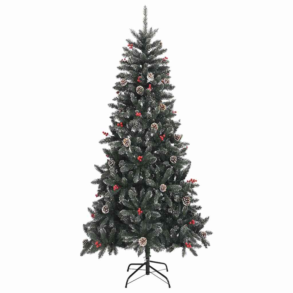 Kunstigt juletræ med stativ Grøn 240 cm PVC og plastik og stål