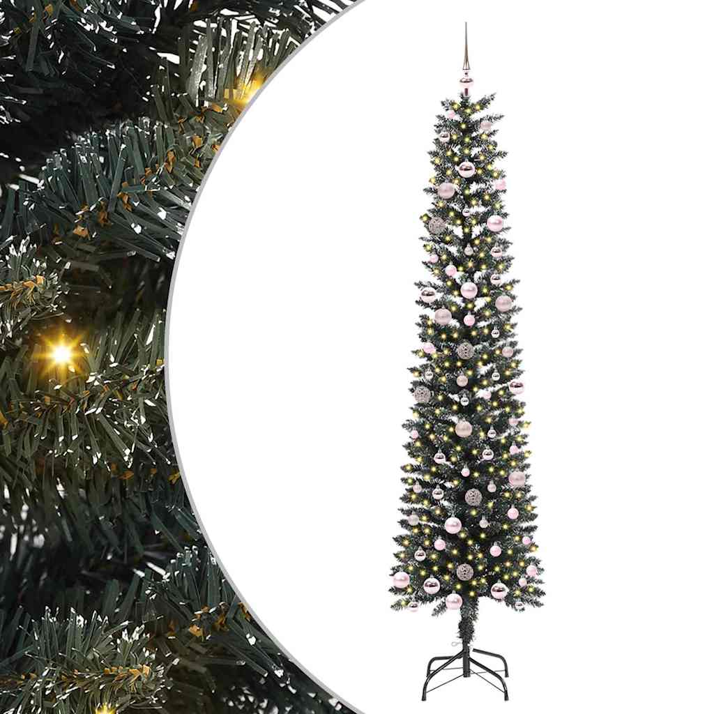 Kunstigt juletræ med stativ Grøn 240 cm PVC og plastik og stål