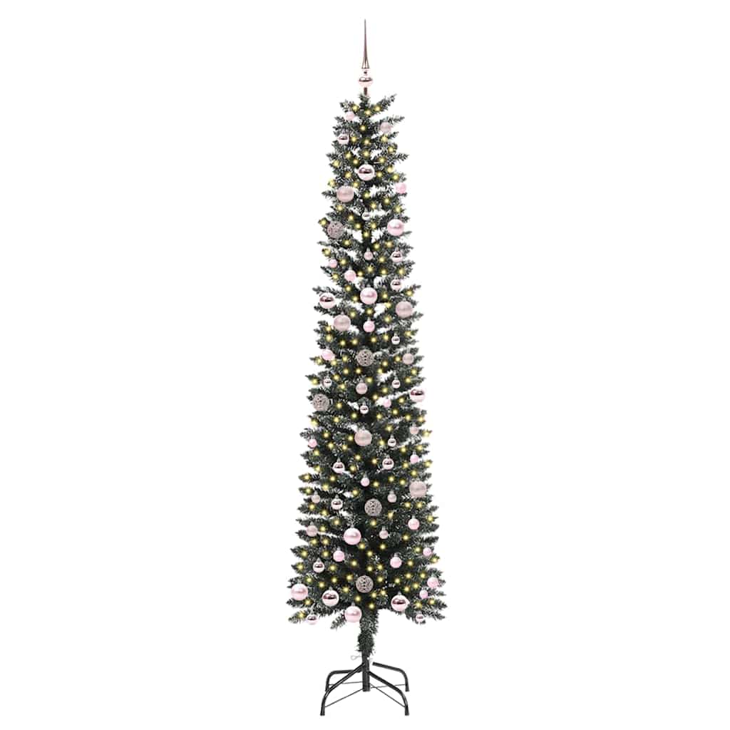 Kunstigt juletræ med stativ Grøn 240 cm PVC og plastik og stål