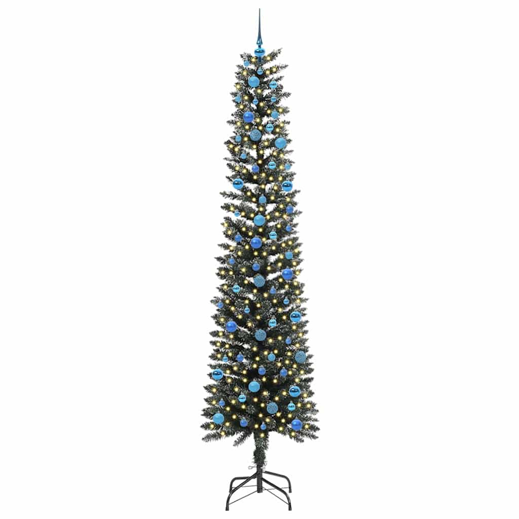 Kunstigt juletræ med stativ Grøn 240 cm PVC og plastik og stål