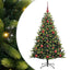 Kunstig hængslet juletræ med 150 LED-lys Grøn 120 cm PVC og PE