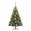 Kunstig hængslet juletræ med 150 LED-lys Grøn 120 cm PVC og PE