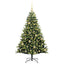 Kunstig hængslet juletræ med 150 LED-lys Grøn 120 cm PVC og PE
