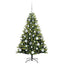Kunstig hængslet juletræ med 150 LED-lys Grøn 120 cm PVC og PE