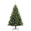 Kunstig hængslet juletræ med 150 LED-lys Grøn 150 cm PVC og PE