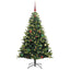 Kunstig hængslet juletræ med 150 LED-lys Grøn 150 cm PVC og PE