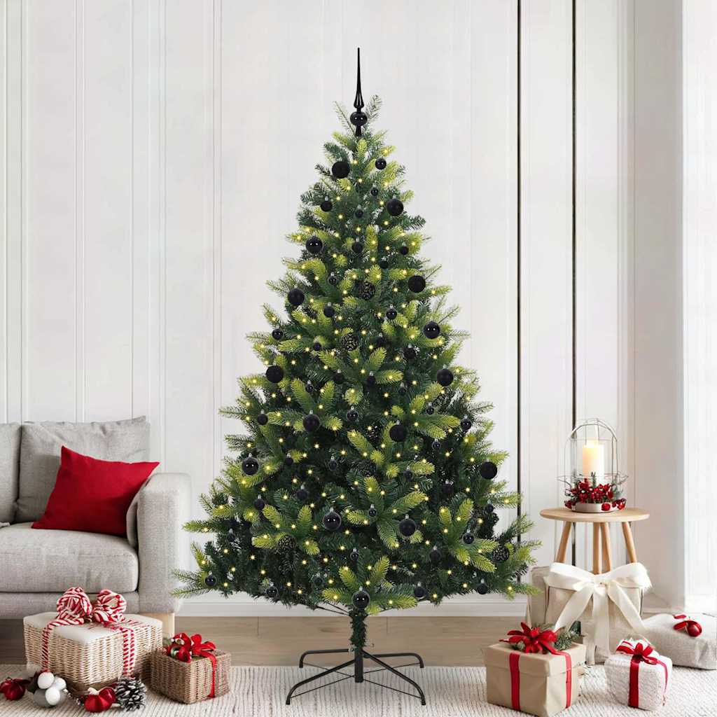 Kunstig Hengende Juletræ 300 LEDs Grøn 210 cm PVC og PE