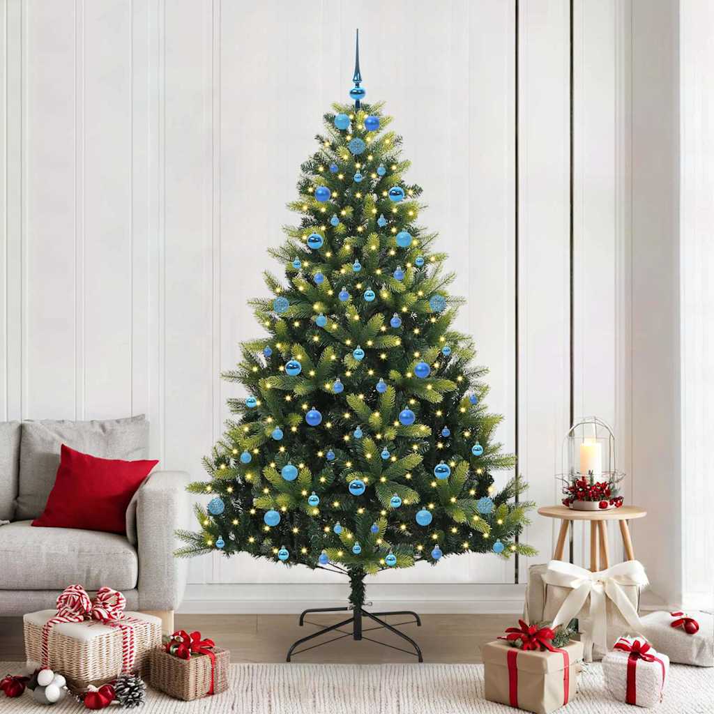 Kunstig Hengende Juletræ 300 LEDs Grøn 210 cm PVC og PE