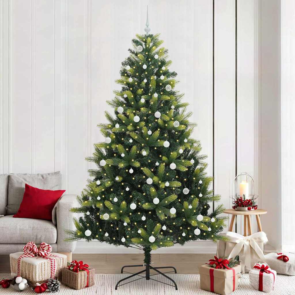 Kunstig Hengende Juletræ 300 LEDs Grøn 240 cm PVC og PE