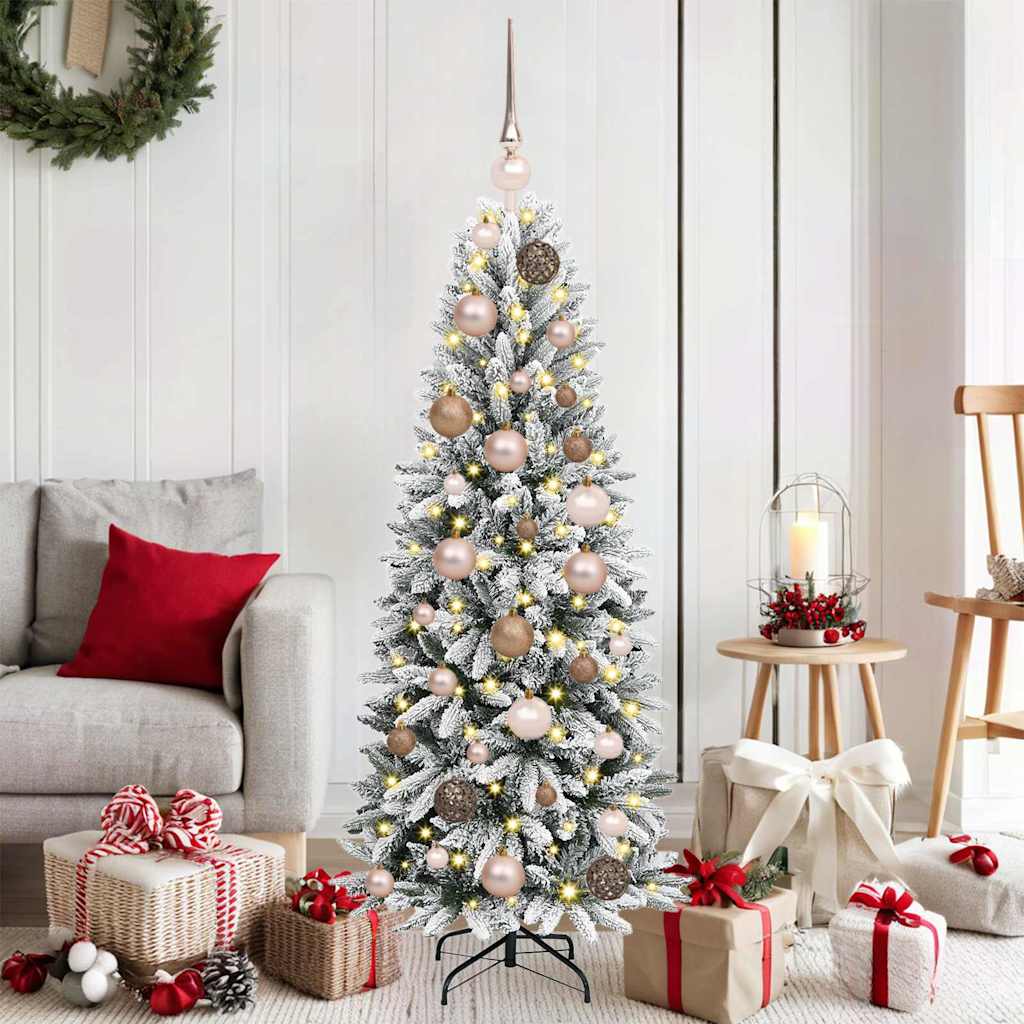 Kunstigt juletræ Hvid 120 cm PVC og Plast og Stål og PE