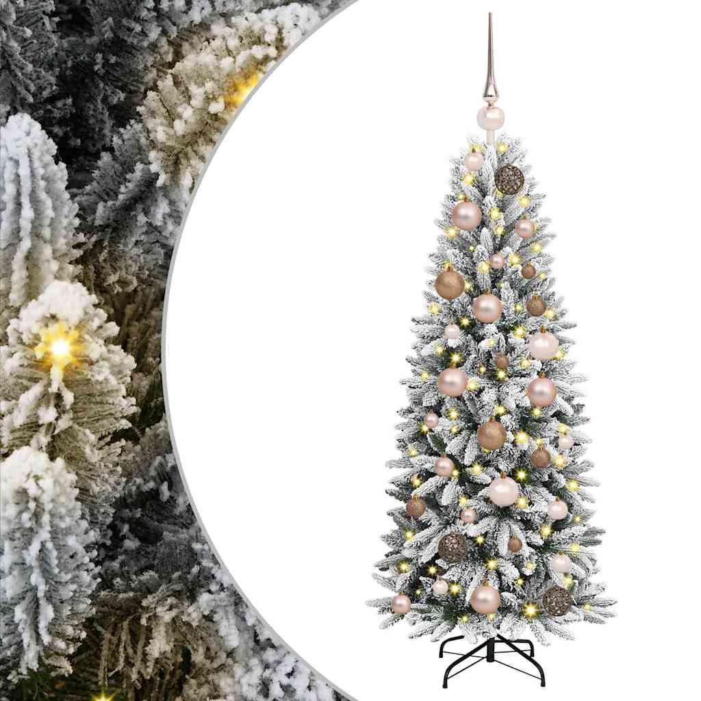 Kunstigt juletræ Hvid 120 cm PVC og Plast og Stål og PE