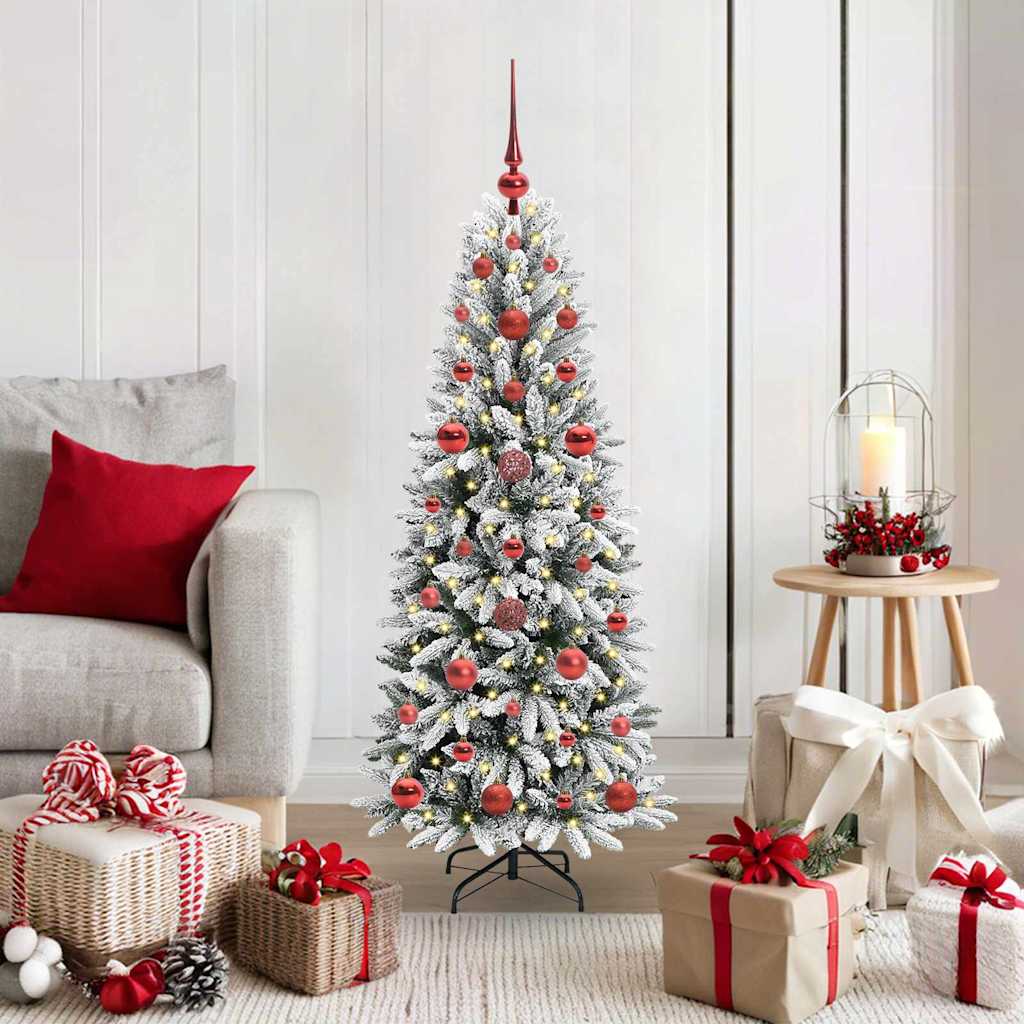 Kunstigt juletræ Hvid 120 cm PVC og Plast og Stål og PE