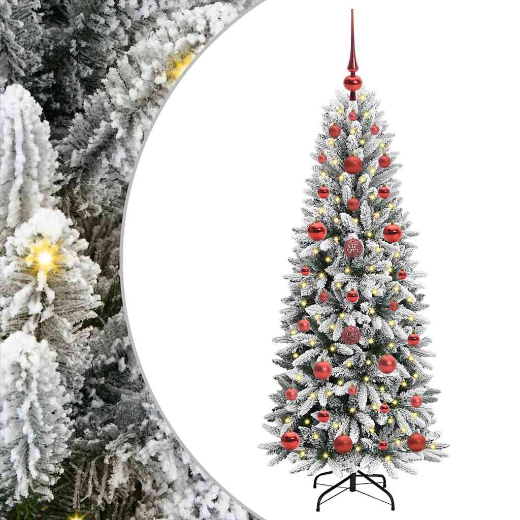 Kunstigt juletræ Hvid 120 cm PVC og Plast og Stål og PE